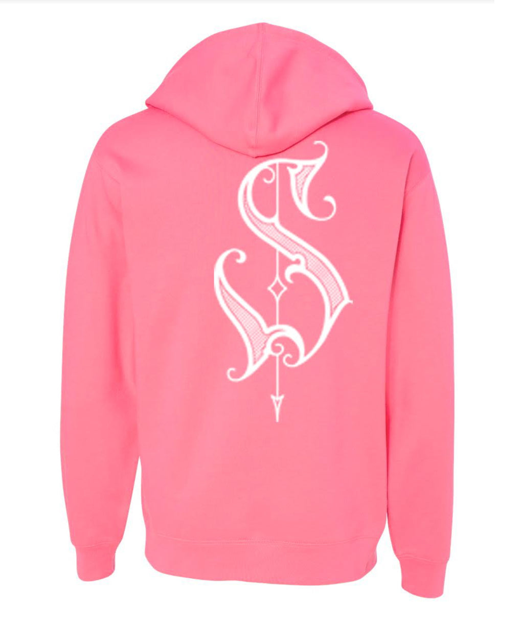 Neon Pink Skintricate Hoodie XXL